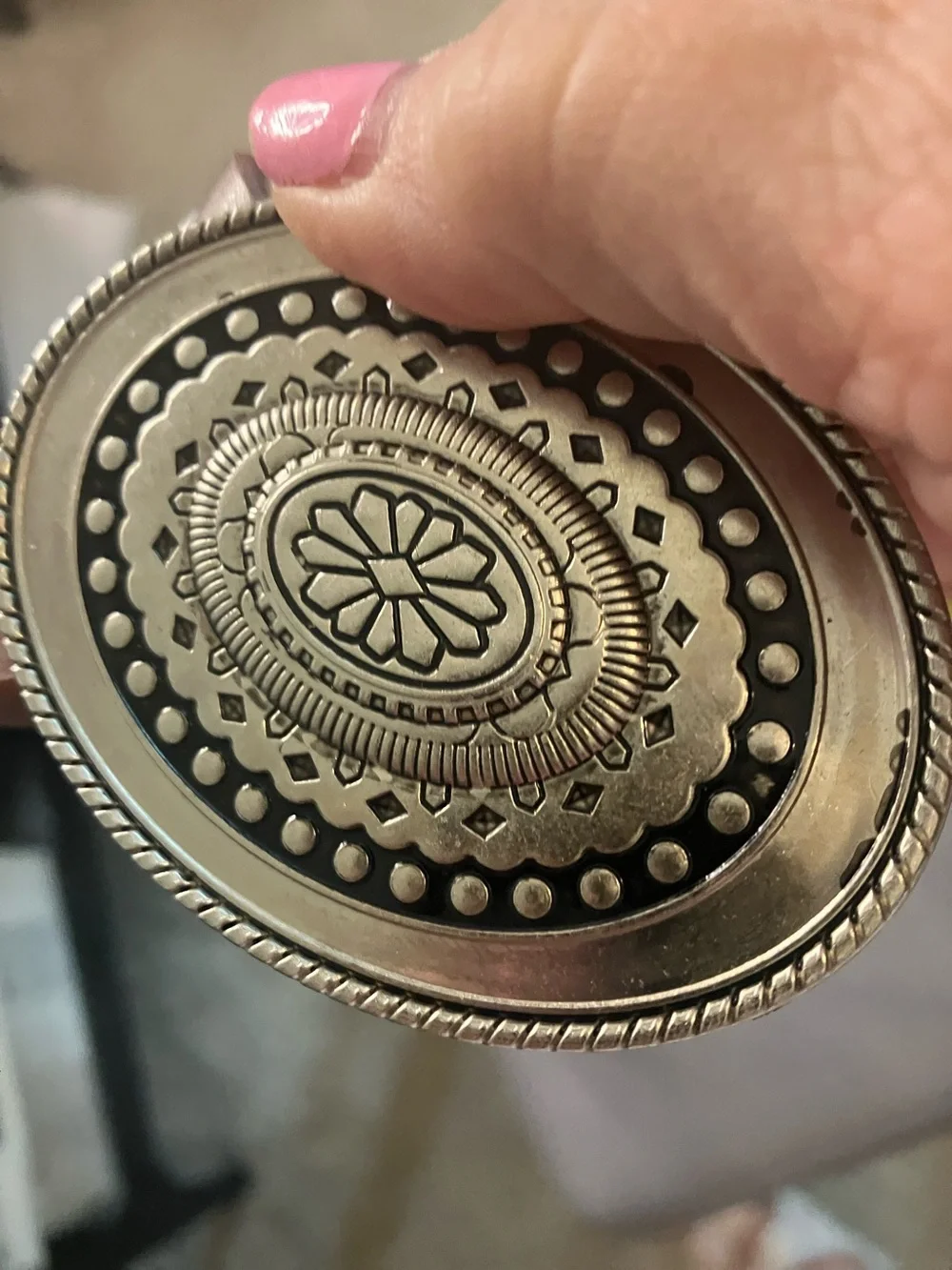 Brown Leather Eyelet Waist Belt with Decorative Conchos